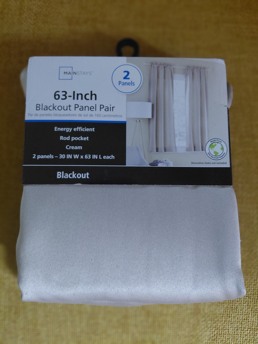 Mainstays Curtain Panel Pair in Light Cream